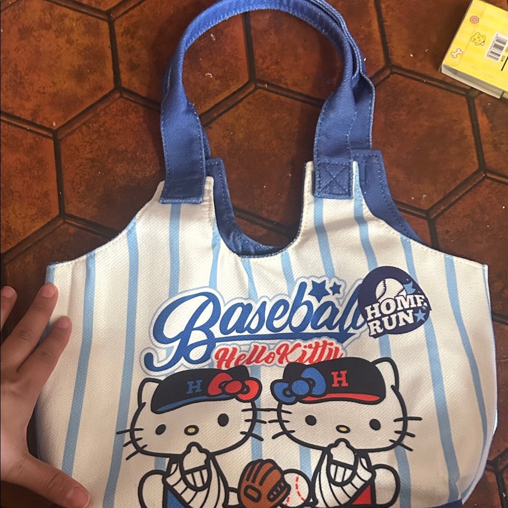 Hello Kitty Baseball Tote Bag - Blue & White